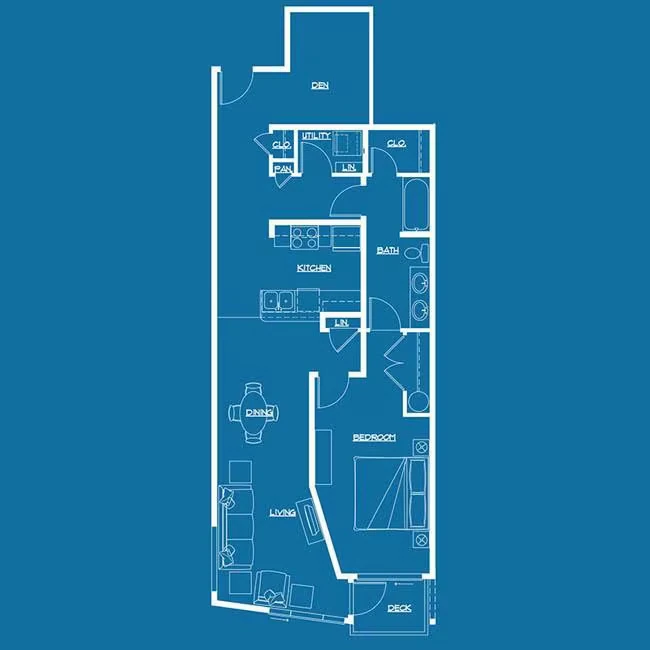 1 Bed 1 Bath 227 floor plan